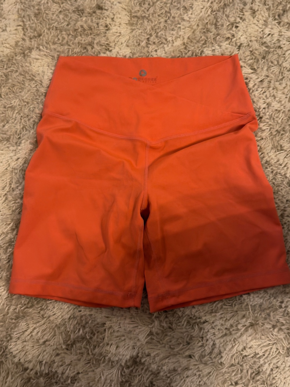 Bright Coral Orange High-Rise Bike Shorts